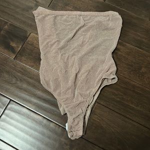 PLT strapless shimmering bodysuit